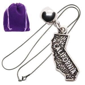 California Love Pendant Necklace, Textured California Map Jewelry Keepsake